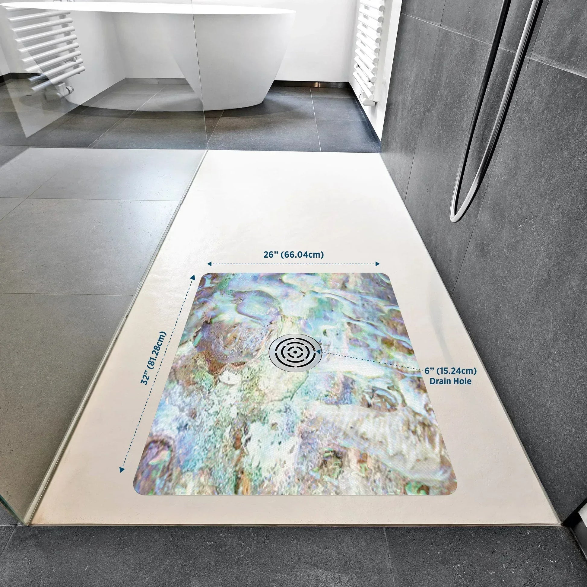 Shower Mat (w/ Drain Hole) - Kahuna Grip