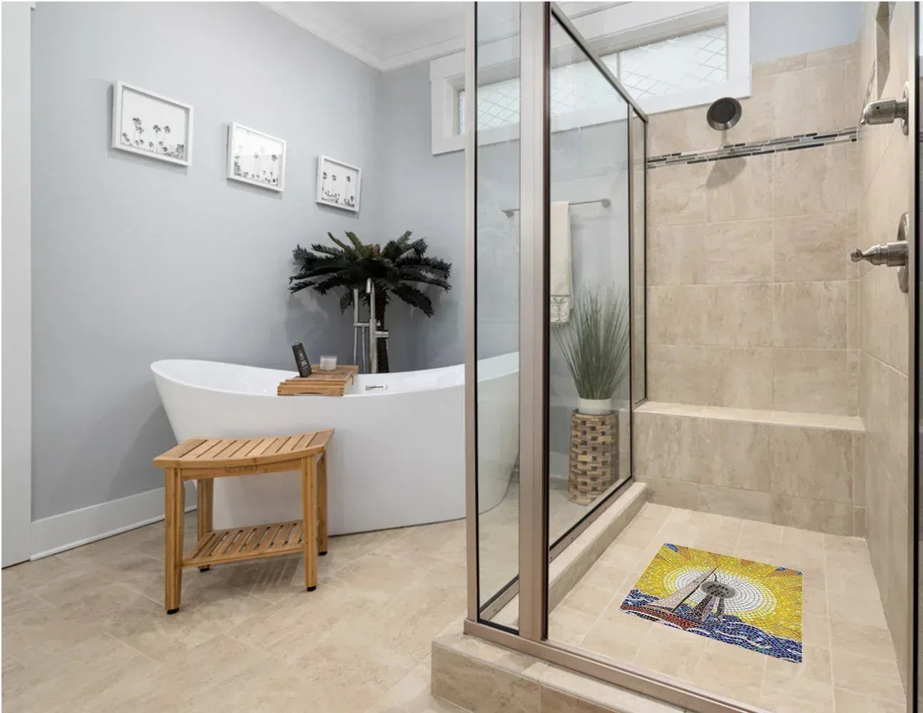 Shower Mat (w/ Drain Hole) - Kahuna Grip