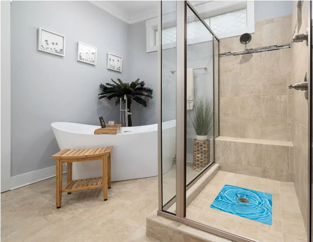 Shower Mat (w/ Drain Hole) - Kahuna Grip